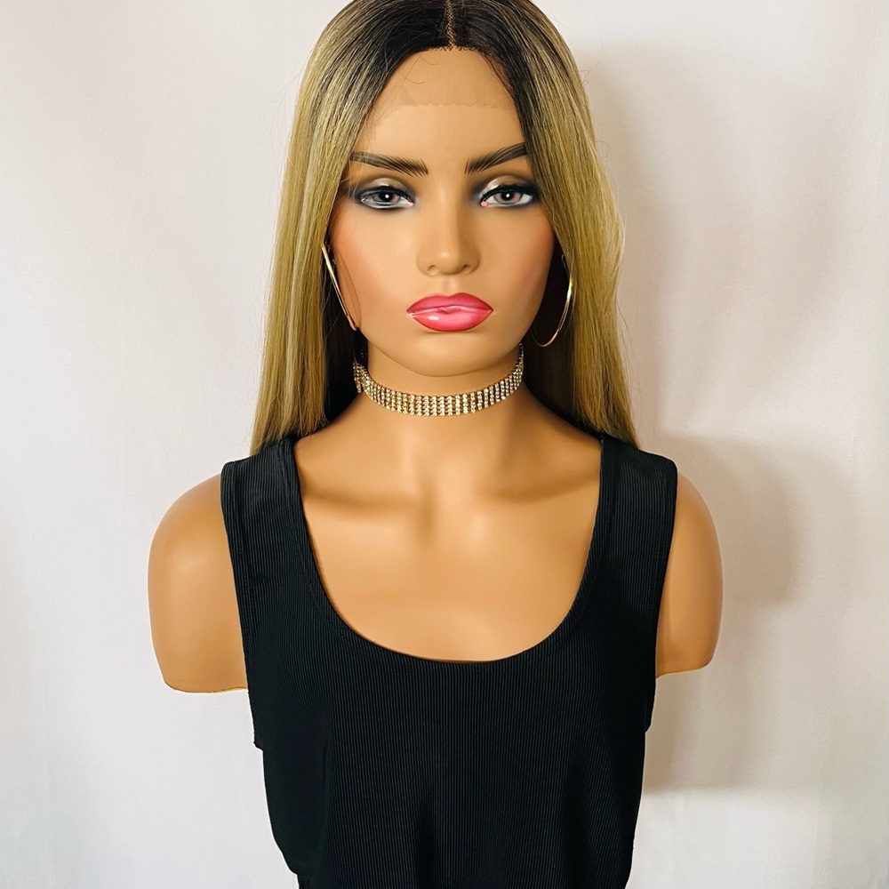 Very Pretty Long Ombre Blonde Premium Fiber Lace Front Wig